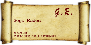 Goga Rados névjegykártya